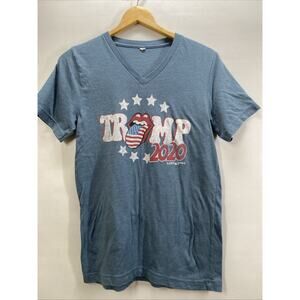 Trump 2020 Rolling Stones Tongue Blue Graphic T-Shirt Men’s Small 34-36 Chest